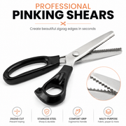 ✂️ Professional Pinking Shears – Sharp Serrated Fabric Scissors for Clean Zigzag Edges