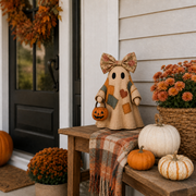 🎁Halloween Hot Sale - 69% OFF👻🎃 Light-Up Patchwork Ghost with LED Jack-o'-Lantern Basket