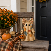 🎁Halloween Hot Sale - 69% OFF👻🎃 Light-Up Patchwork Ghost with LED Jack-o'-Lantern Basket