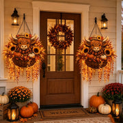 🎃 Fall Harvest Highland Cow Hanging Basket, Farmhouse Home Decor