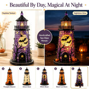 👻Decorative Halloween Lighthouse Figurine, Spooky LED Table Ornament for Halloween Party Gift & Home Decoration