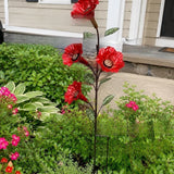 🐦Decorative Red Flower Hummingbird Feeder Stake, Ground‑Insert Bird Feeder for Backyard Garden Landscape Ornament