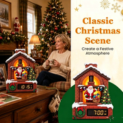 🎄Santa Fireplace Light‑Up Clock, LED Lighted Christmas Wall Clock for Holiday Home Decor & Xmas Gift