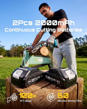 🔧 Mini Chainsaw, 6‑Inch Cordless Handheld Electric Power Chain Saw with 2 Batteries, Portable Saw for Tree Trimming & Wood Cutting