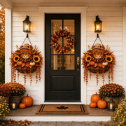 🎃 Fall Harvest Highland Cow Hanging Basket, Farmhouse Home Decor