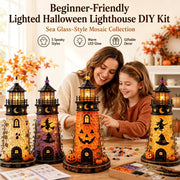 👻Decorative Halloween Lighthouse Figurine, Spooky LED Table Ornament for Halloween Party Gift & Home Decoration