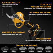 ⚡Portable Brushless Electric Pruning Shears, Work with DeWalt 20V Battery, Cordless Tree Trimmer with LCD Screen & Durable SK5 Blades for Yard & Orchard Pruning