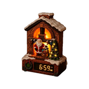 🎄Santa Fireplace Light‑Up Clock, LED Lighted Christmas Wall Clock for Holiday Home Decor & Xmas Gift