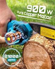 🔧 Mini Chainsaw, 6‑Inch Cordless Handheld Electric Power Chain Saw with 2 Batteries, Portable Saw for Tree Trimming & Wood Cutting