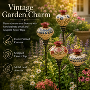 🐦Vintage Hummingbird Feeder Garden Decor Stake, Retro‑Style Metal Bird Feeder Stake, Outdoor Yard Lawn & Flower Bed Decor for Hummingbird Lovers
