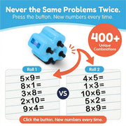 Math Teacher 4 in 1 Math Roller Stamp, Addition Subtraction Multiplication Practice Too