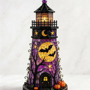 👻Decorative Halloween Lighthouse Figurine, Spooky LED Table Ornament for Halloween Party Gift & Home Decoration