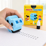Math Teacher 4 in 1 Math Roller Stamp, Addition Subtraction Multiplication Practice Too