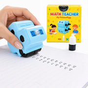 Math Teacher 4 in 1 Math Roller Stamp, Addition Subtraction Multiplication Practice Too