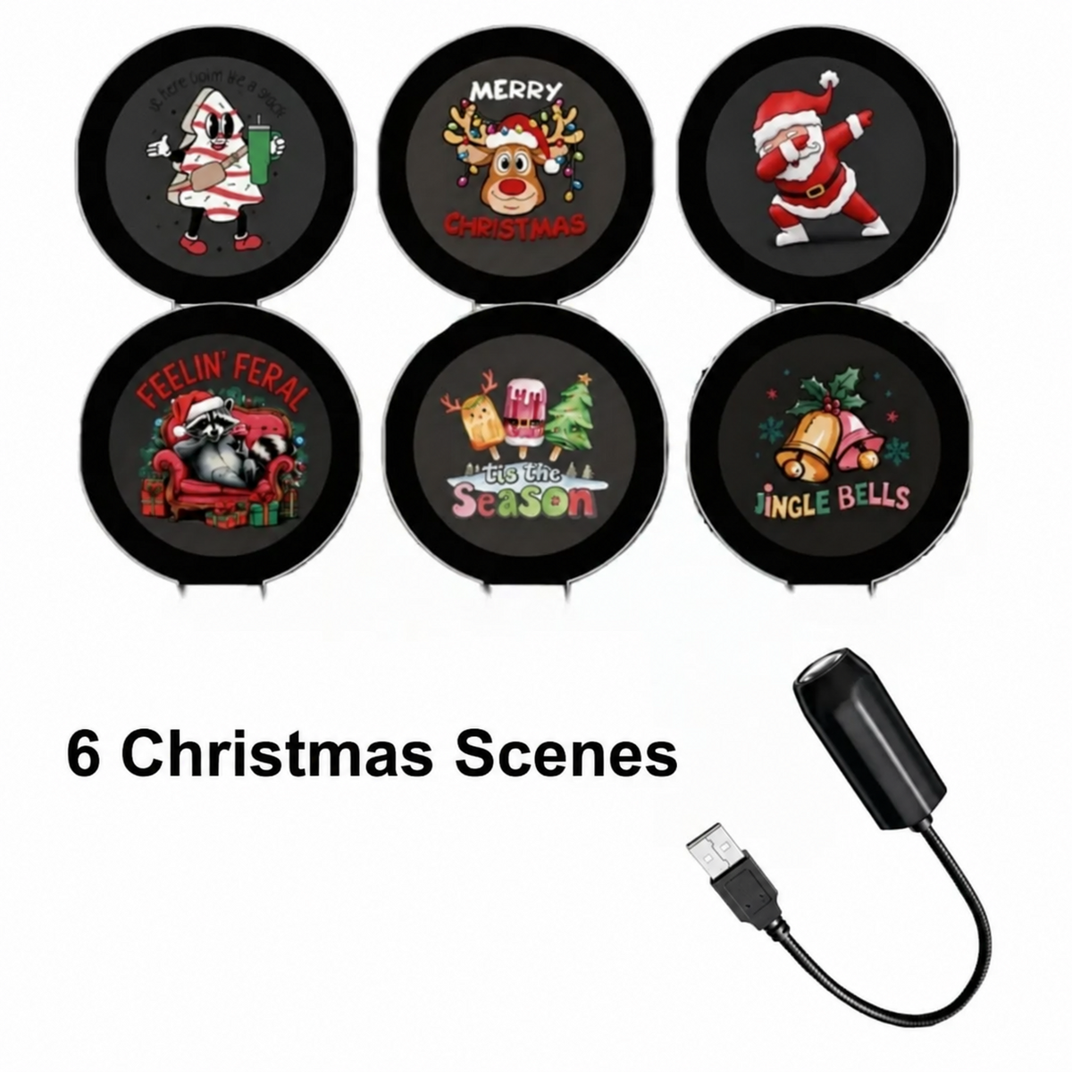 🔥Last Day 59% OFF-Plug-&-Play HD Christmas Projector – 6 or 10 Festive Scenes
