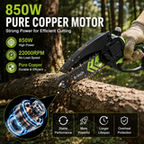 HOT SALE TODAY 69% OFF🌿 6-Inch Cordless Mini Chainsaw – Brushless 900W Pruning Saw with 2 Batteries