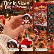 🎄 24 Days of Dachshund Joy – Christmas Advent Calendar with 24 Collectible Dachshund Figurines