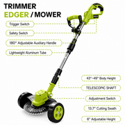 🌿 3-in-1 Cordless Grass Trimmer | Brushless Lawn Mower &amp; Edger for Yard Care