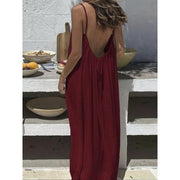 Womens Sleeveless Cami Lounge Maxi Dress Solid Color Sleepwear
