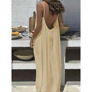 Womens Sleeveless Cami Lounge Maxi Dress Solid Color Sleepwear