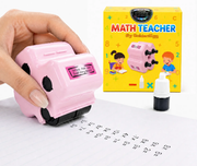 Math Teacher 4 in 1 Math Roller Stamp, Addition Subtraction Multiplication Practice Too