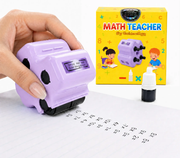 Math Teacher 4 in 1 Math Roller Stamp, Addition Subtraction Multiplication Practice Too