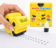 Math Teacher 4 in 1 Math Roller Stamp, Addition Subtraction Multiplication Practice Too