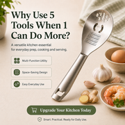 🥄 All-in-One Stainless Steel Kitchen Spoon | Grate, Strain, Mash & More
