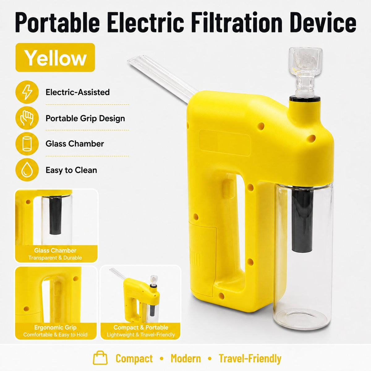 ⚡ LAST DAY 59% OFF – Portable Handheld Electric Filtration Device | Compact Glass Chamber Design with Electric-Assisted Operation & 6 Color Options ✨
