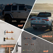 🛠️Metal Rubber Shovel Mount for Roof Rack & Truck Bed🔩Truck Jeep Offroad Roof Rack Axe Shovel Mount⚙️ Quick Fist Mounting Clamps