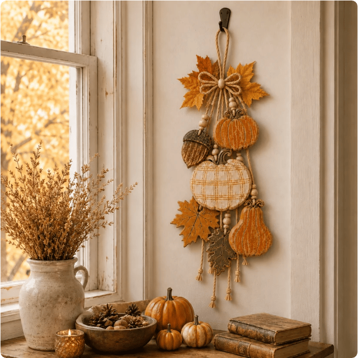 🎃Rustic Harvest WoodenDoor Hanger