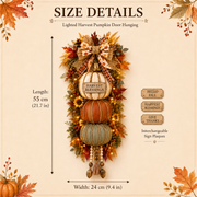 🏡ONLY DAY 70% OFF 🎃Lighted Stacked Pumpkin Fall Door Decor with 3 Seasonal Plaques -BUY 3 GET 20% OFF