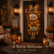 🏡ONLY DAY 70% OFF 🎃Lighted Stacked Pumpkin Fall Door Decor with 3 Seasonal Plaques -BUY 3 GET 20% OFF